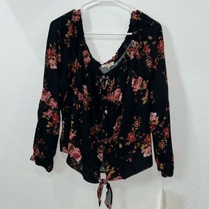Off the shoulder floral top.